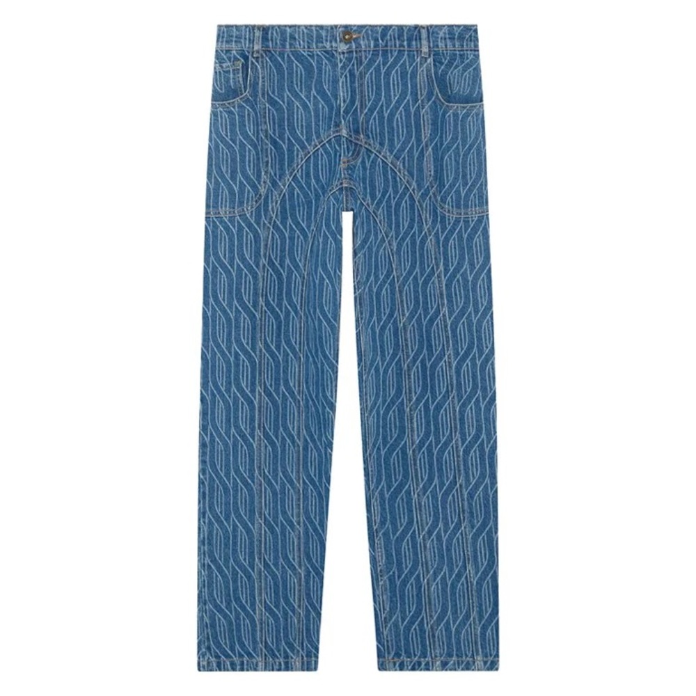 $400 Ahluwalia Size S(30”) Low Rise Baggy Loose Fit Laser Jeans NWT